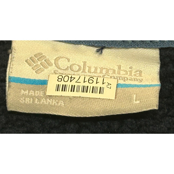 Columbia Sweater Mens Large Blue Fleece Lined 1/4 Zip Pullover Quarter Pocket - Picture 7 of 9